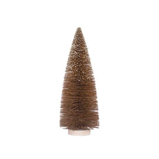 Hello Honey® 12" Sisal Bottle Brush Tree with Glitter & Wood Base